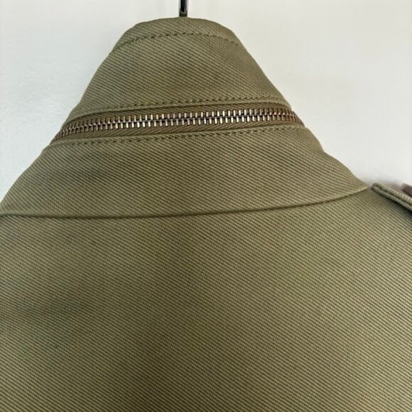Nordstrom Signature And Caroline Issa Defined Twill Utility Jacket Green Size 4 - Picture 7 of 9